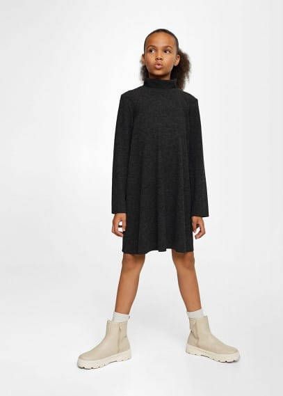 Mango Emma fijngebreide A lijn jurk met stretch