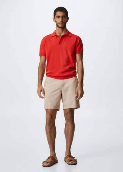 Mango Arraona regular fit fijngebreide polo met stretch