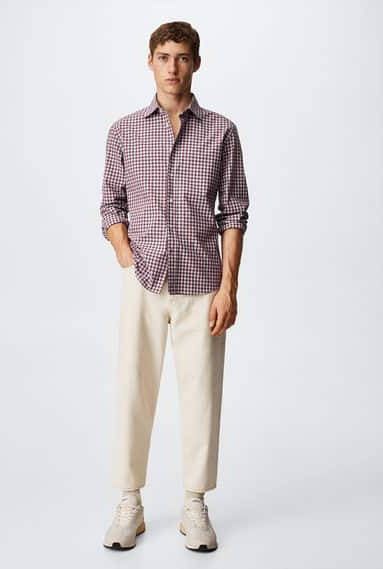 Mango Vichy slim fit overhemd met ruitdessin