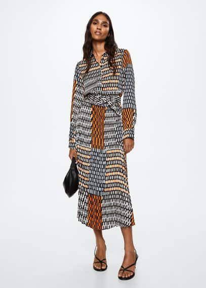 Mango Midi jurk met geometrische print