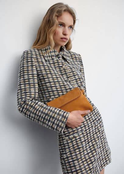 Mango Suède tas met ketting