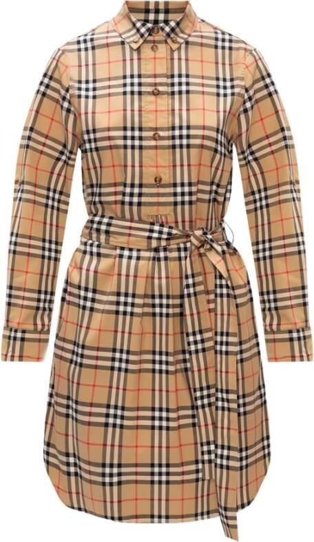 Burberry Giovanna mini tuniekjurk met strikceintuur en ruitdessin