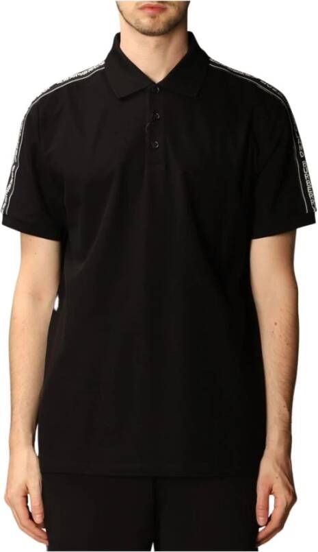 Burberry Logo Panelled Polo Shirt , Zwart, Heren