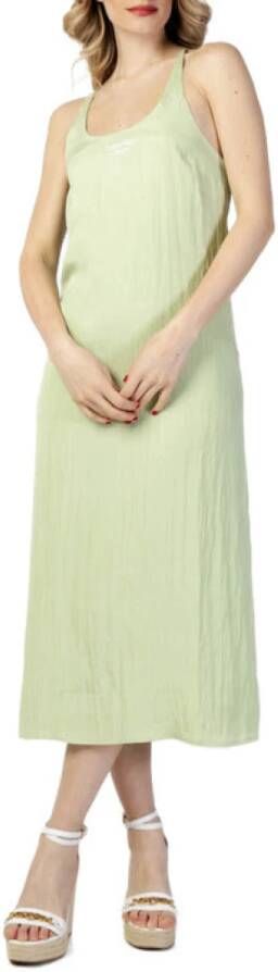 Calvin Klein Vestido JJ Glazed Fabric Maxi Dress JJ , Groen, Dames