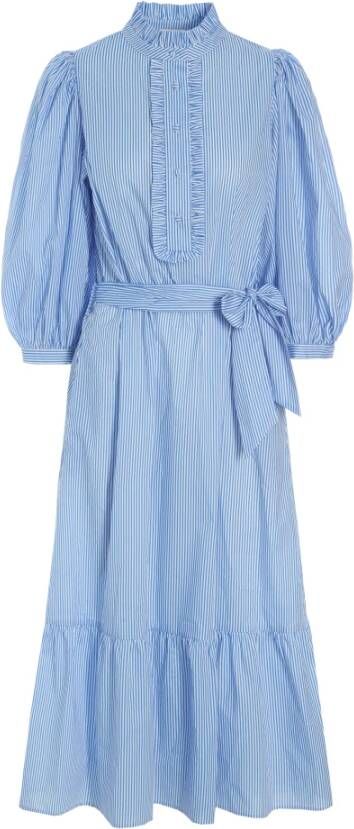 Dea Kudibal Blauw/wit Gestreepte Maxi Jurk My Ns(co )