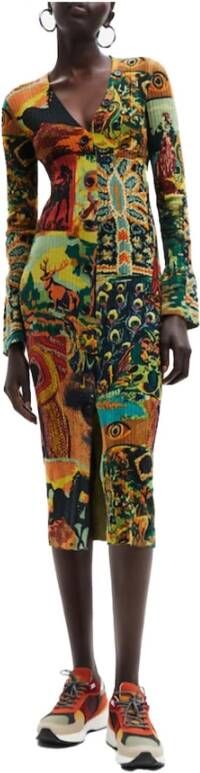 Desigual Casual kleedjes Groen Dames