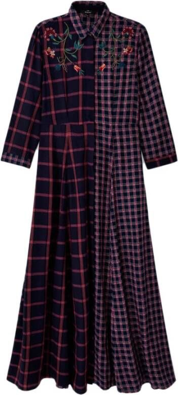 Desigual geruite blousejurk donkerblauw/rood/groen