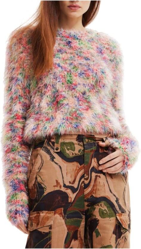 Desigual Round neck Knitwear , Roze, Dames