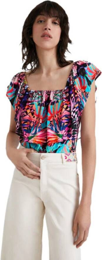 Desigual T shirt print , Roze, Dames
