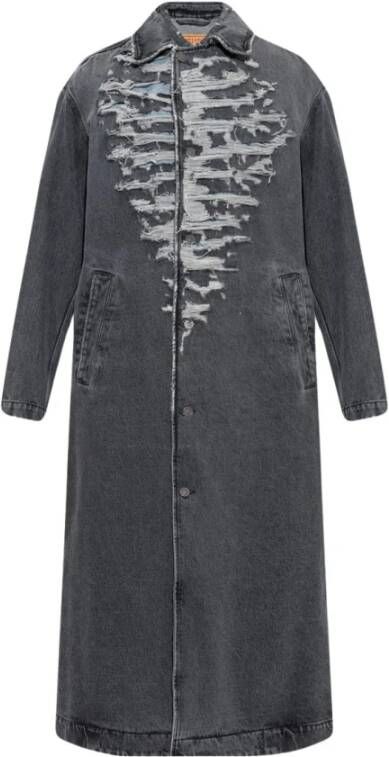 Diesel ‘D Roku Long’ denim coat , Grijs, Heren