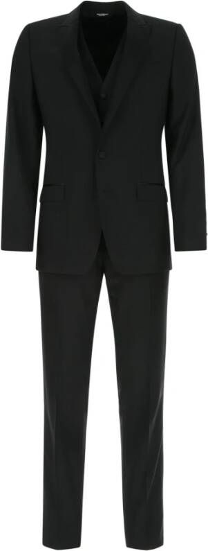 Dolce & Gabbana Single Breasted Suits , Zwart, Heren