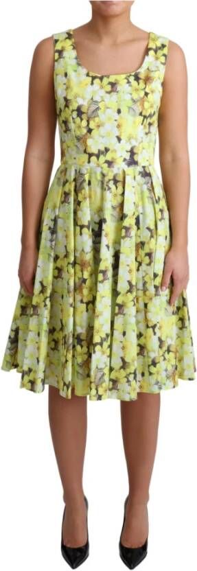 Dolce & Gabbana Bloemen rekjurkjurk , Geel, Dames