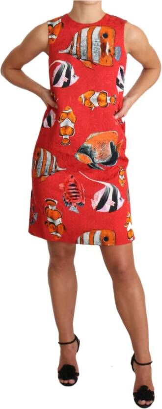 Dolce & Gabbana Mouwloze mini shift jurk , Rood, Dames