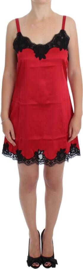 Dolce & Gabbana Silk Lingerie Dress , Rood, Dames