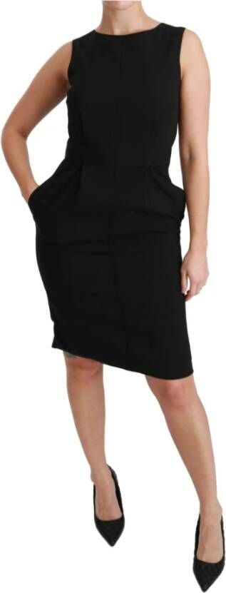 Dolce & Gabbana Floral Sheath Formal Dress , Zwart, Dames