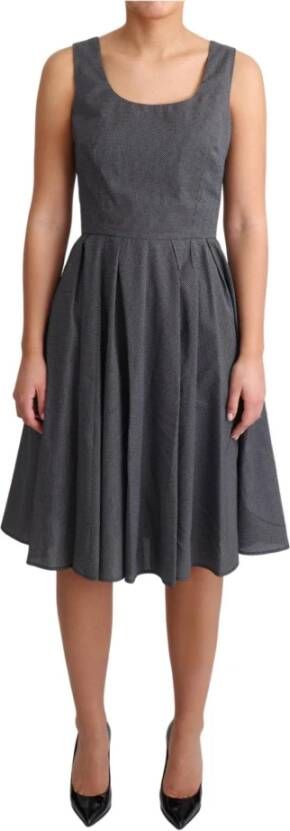 Dolce & Gabbana Polka Dotted Cotton A Line Dress , Zwart, Dames