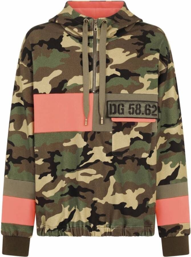 Dolce & Gabbana Sweatshirt met camouflage print , Groen, Heren