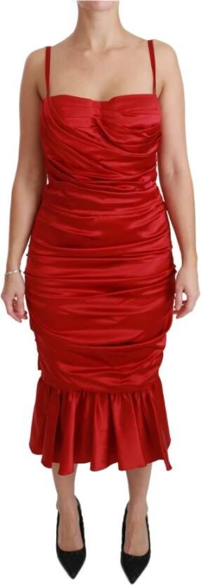 Dolce & Gabbana Zeemeermin bodycon jurk , Rood, Dames