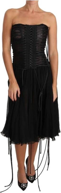 Dolce & Gabbana A lijn MIDI jurk , Zwart, Dames