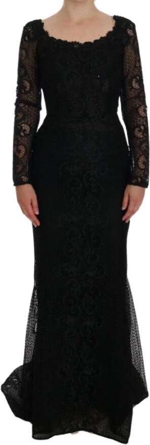 Dolce & Gabbana A lijn knie lengteverschuiving jurk , Zwart, Dames