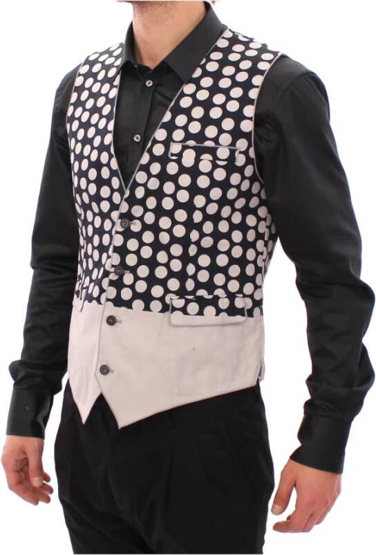 Dolce & Gabbana Polka Dot Dress Vest , Blauw, Heren