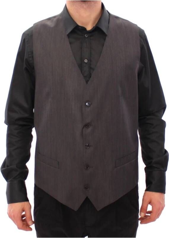 Dolce & Gabbana Vest Weste Vest , Grijs, Heren