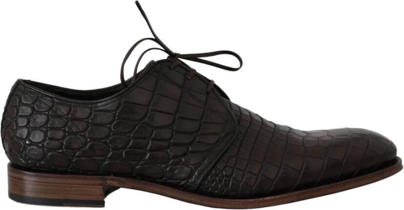 Dolce & Gabbana Gedepateerde kleding Derby schoenen , Bruin, Heren
