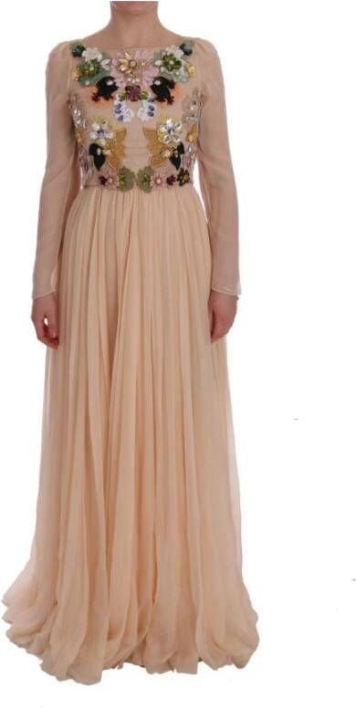Dolce & Gabbana Maxi kleedjes Beige Dames