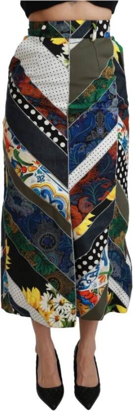 Dolce & Gabbana Maxi rok met hoge taille , Groen, Dames