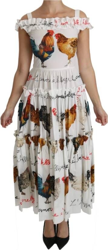Dolce & Gabbana Haanschede midi jurk , Wit, Dames