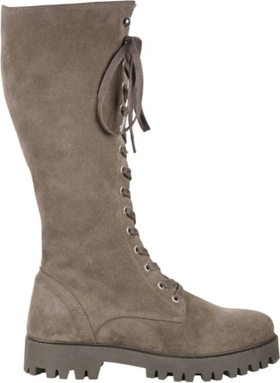Dwrs Liverpool Bikerboots Suede , Grijs, Dames