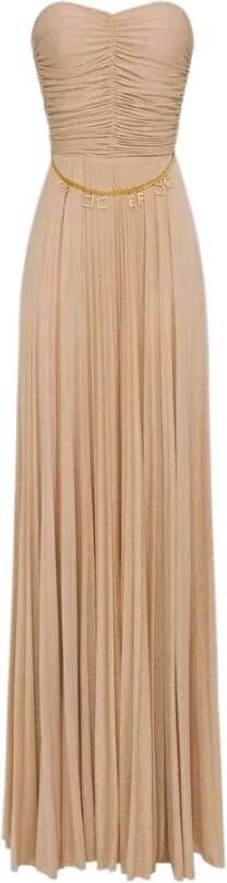 Elisabetta Franchi Gelegenheidsjurk , Beige, Dames