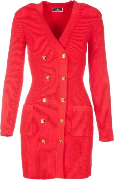 Elisabetta Franchi Daggebreide jurk , Rood, Dames