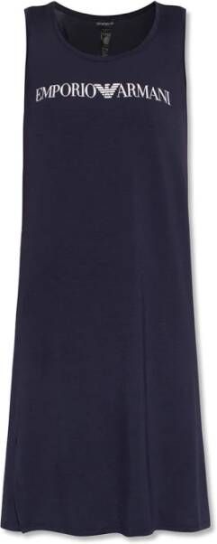 Emporio Armani Strandjurk met logo , Blauw, Dames