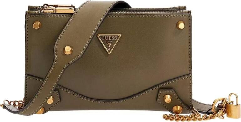 Guess Groene Schoudertas Amantea Zip Crossbody