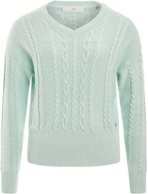 Guess Gebreide kleding met V hals , Groen, Dames
