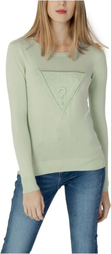 Guess Truien met ronde hals , Groen, Dames