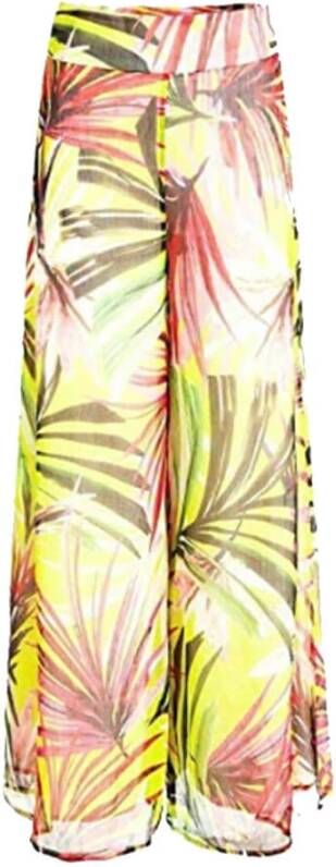 Guess Wijde Broeken Geel Dames