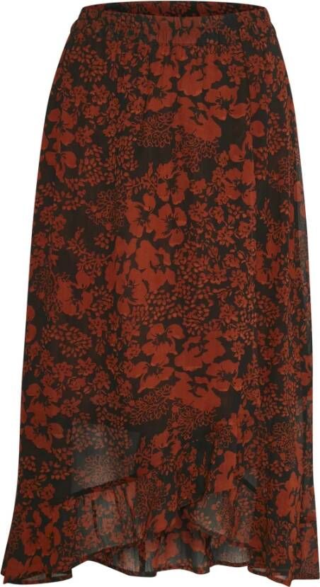 InWear Florizza midirok met bloemenprint en volant