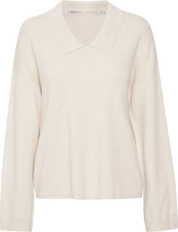 InWear V hals gebreide kleding , Beige, Dames