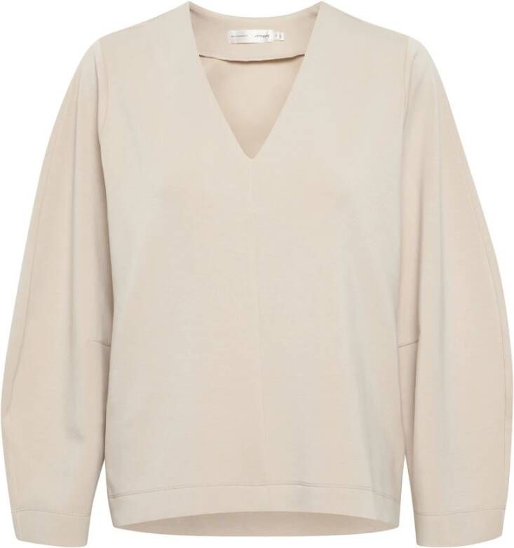 InWear V hals gebreide kleding , Beige, Dames