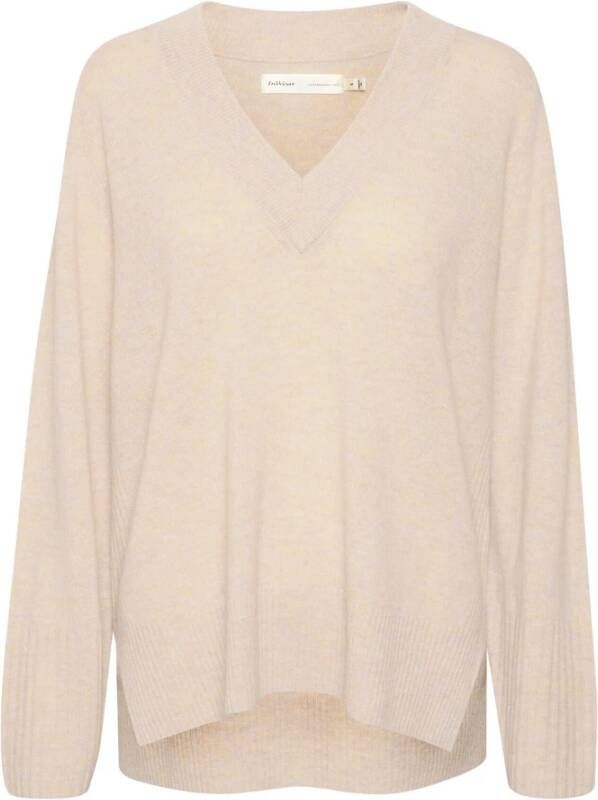 InWear V hals gebreide kleding , Beige, Dames