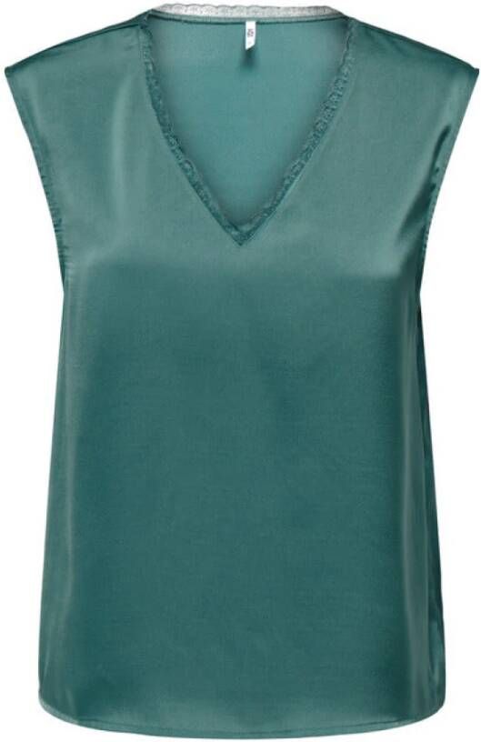 Jacqueline de Yong Mouwloze top v hals kanten