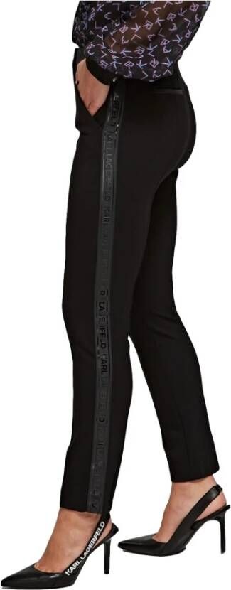 Karl Lagerfeld Gebreide broek met logo tape , Zwart, Dames
