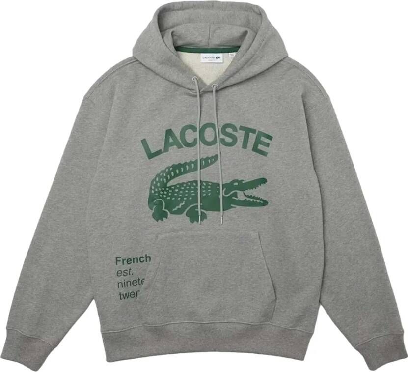 Lacoste Regular Fit Hooded Sweatshirt grijs, Motief