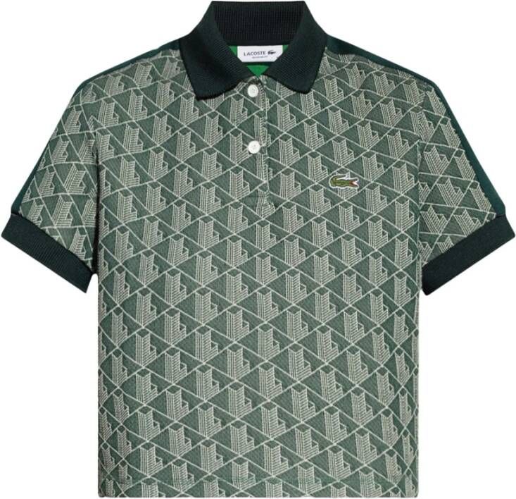 Lacoste Polo shirt with monogram , Groen, Dames