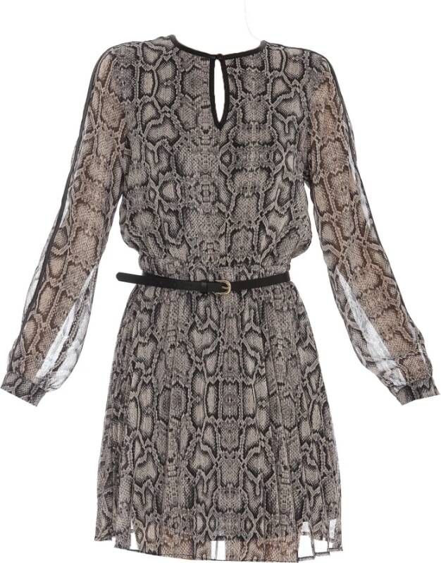 Liu Jo Korte jurk met dierenprint en riem , Zwart, Dames