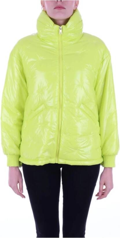 Liu Jo Gevoerde glanzende bommenwerper , Groen, Dames