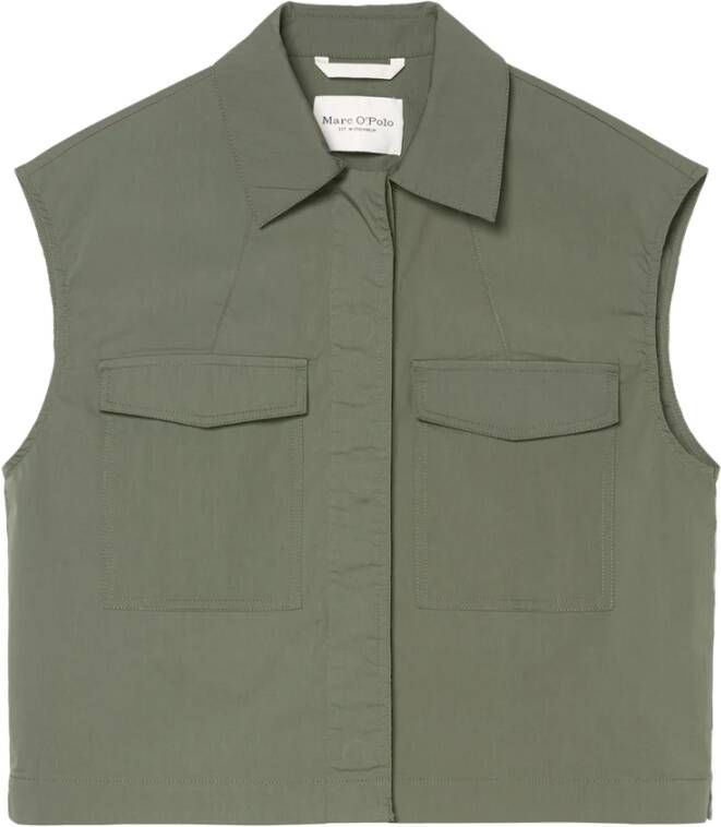 Marc O'Polo Cropped boxy bodywarmer , Groen, Dames