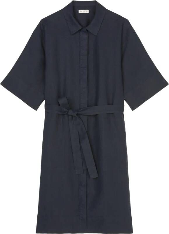 Marc O'Polo Midi blousejurk van linnen met steekzakken